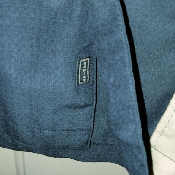 Joe Marlin Button Down Shirt Color Block Heavy Stitching Sz L Dark Blue Lt Blue - Picture 4 of 8